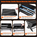 Portable Gas/Charcoal Grill �C Foldable BBQ & Fire Pit for Outdoor Cooking, Camping, Tailgating,  & Backyard