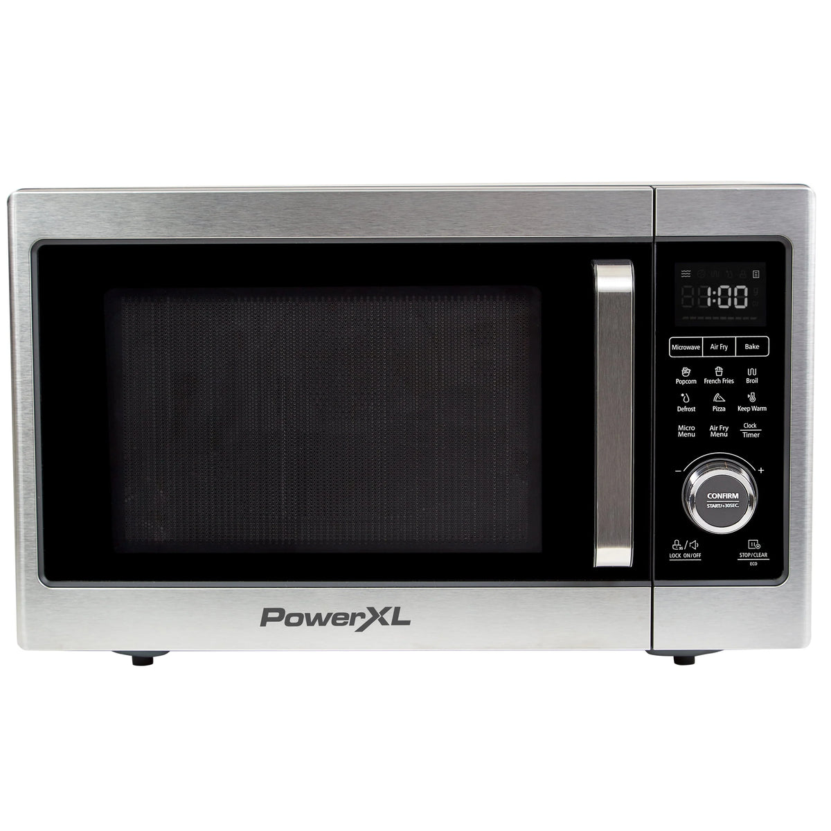 PowerXL Microwave Air Fryer Plus, Stainless Steel / Black, 1cu. ft.