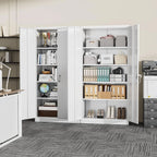 SUNCROWN 72" Metal Storage Cabinet - Heavy-Duty Metal Garage Cabinet with 4 Adjustable Shelves & 2 Doors for Tools, Office, Home, Workshop,White-Small