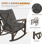 MRUAKA Rocking Chair Bistro Set,3 Piece Outdoor Patio Furniture Set with 2 Rockers and 1 Metal Coffee Table with Thick Cushions for Porch,Backyard,Poolside,Beige