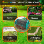 Landzie Compost Spreader 24 Inch Walk-Behind Lawn & Garden Spreader with Metal Mesh Basket