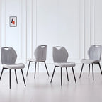 5 Piece 47'' Round Dining Table Chairs Set for 4, Farmhouse Gray Kitchen Table with 4 Boucle Mid Century Modern Dinning Room Chairs, Wood Dinner Table &Upholstered Chair Set of 4, Beige