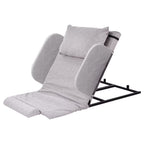 Electric Lifting Backrest for Bed, Folding Adjustable Multi-Function Neck Head and Lumbar Back Support for Elder, Electric Lifting Backrest Pillow with Electric Pump System (Gray with Armrest)