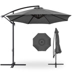 Best Choice Products 10ft Offset Hanging Outdoor Market Patio Umbrella w/ Easy Tilt Adjustment - Tan