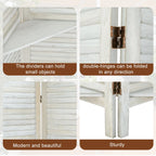 6-Panel Room Divider with Shelves5.6ft Tall Folding Privacy Screen Panels, Room Divider Wall, Divider for Room Separation, Room Divider ShelvesEffectively Block SightNatural