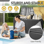 Ktaxon 90 gal Outdoor Garden Plastic Storage Deck Box Gray