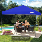 Best Choice Products 12x12ft Easy Setup Pop Up Canopy w/ 1-Button Setup, Wheeled Case, 4 Weight Bags - Navy Blue