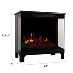 Modern Ember 24-in 3-Sided Freestanding Electric Stove in Black ME-24-3SD-BLK
