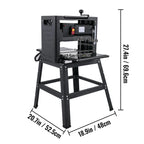 VEVORbrand 12.5" Thickness with detachable stand, Foldable Wood Planer 1500W Thickness Woodworking 315"/min Feed Rate Double Cutter Benchtop Thickness Planer with Dust Exhaust Interface Stand