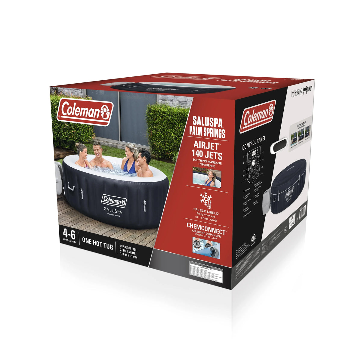 Coleman SaluSpa Palm Springs AirJet Inflatable Circle Hot Tub Spa 4-6 Person with Pump #P08411