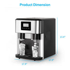 TABU 3 in 1 Ice Maker with Water Dispenser,40 lbs/24H,Ice Machine with Ice Crushing,Self Cleaning,Black