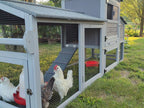 MEDEHOO 80" Mobile Chicken Coop with Wheels - Weatherproof Wooden Hen House, Outdoor Poultry Cage & Nesting Box Run, Expandable Design