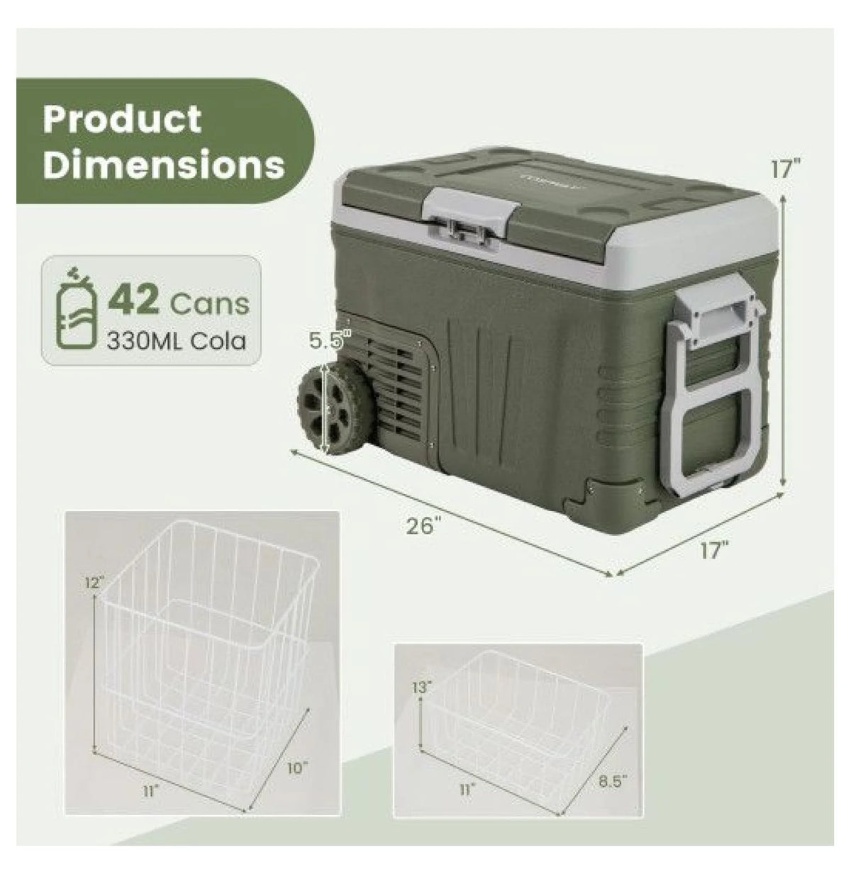 12V Car Refrigerator Portable Fridge - 35L/50L Electric Cooler, Adjustable Temp -4�H~68�H, DC 12/24V & AC 100-240V, for Road Trips, Camping, Food Preservation