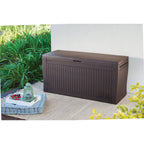 Keter Comfy Outdoor Storage 71-Gallon Resin Deck Box, Espresso Brown