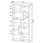 Coaster Company Interlocking 8 Shelf Wood White Bookcase for Home