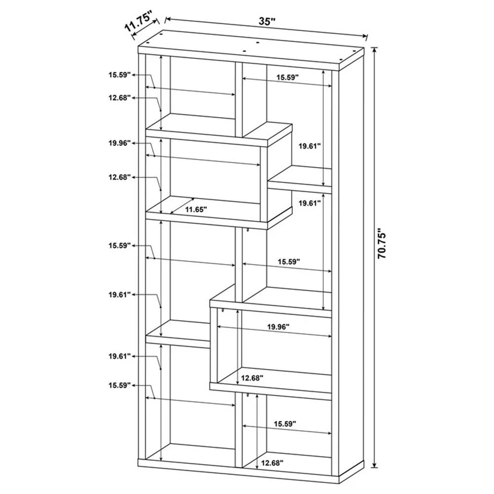 Coaster Company Interlocking 8 Shelf Wood White Bookcase for Home