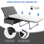 Costway Folding Ottoman Sleeper Bed with Mattress Convertible Guest Bed Grey