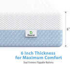 Dual Sided Crib and Toddler Mattress, 6 inch 2-in-1 Foam Baby Mattress for Standard Full Size Crib, with Removable Washable Cover