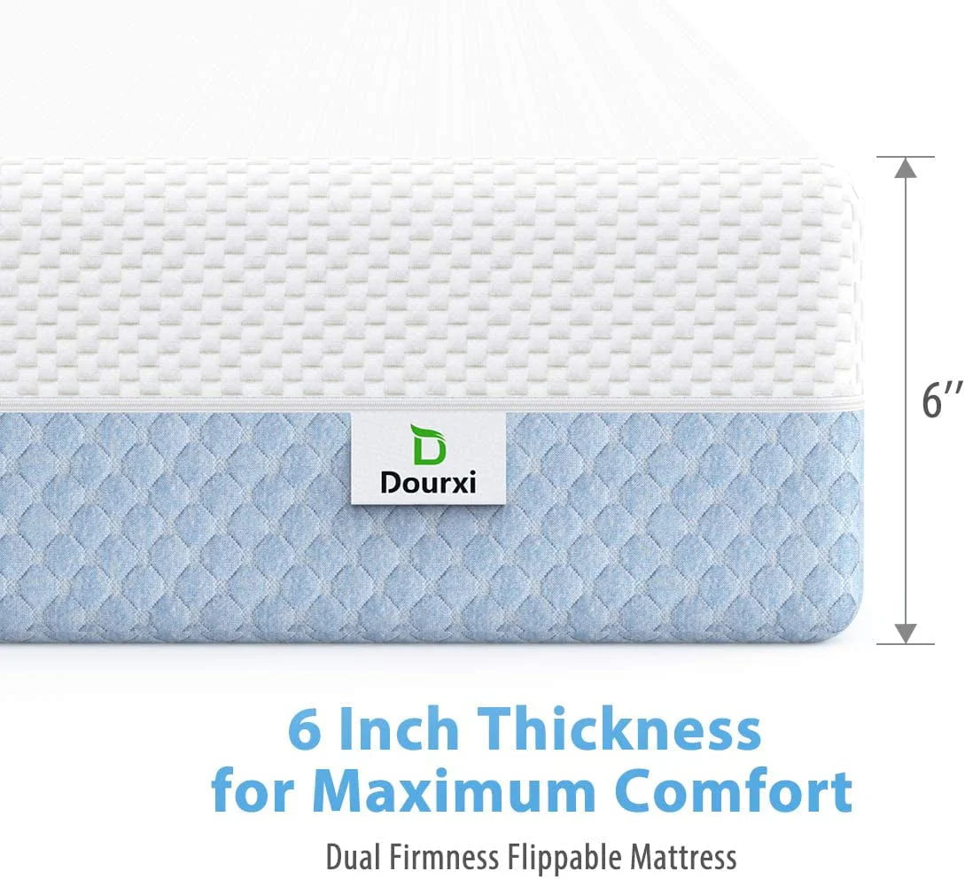 Dual Sided Crib and Toddler Mattress, 6 inch 2-in-1 Foam Baby Mattress for Standard Full Size Crib, with Removable Washable Cover