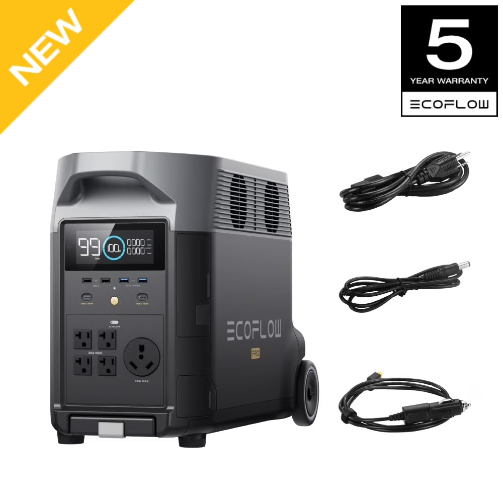 EcoFlow DELTA Pro Portable Power Station 3600Wh Capacity,Solar Generator,3600W AC Output for Outdoor Camping,Home Backup,Emergency,RV,off-Grid