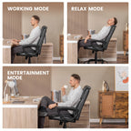 Mainstays Executive Ergonomic High Back Leather Home Office Desk Chair, Black