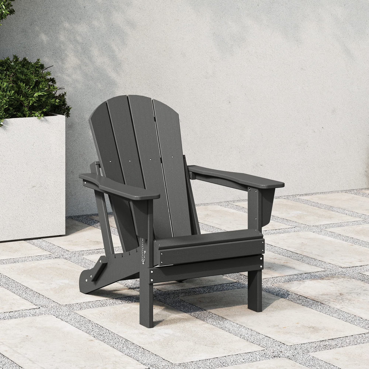Westintrends Outdoor Folding HDPE Adirondack Chair, Patio Seat, Weather Resistant, Dark Brown