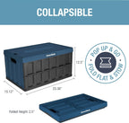CleverMade 3 Pack Stackable Collapsible Storage Bin with Lids - 16 Gal Ocean