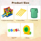 Costway Inflatable Bouncer Kids Bounce House Jumping Castle Slide with 480W Blower