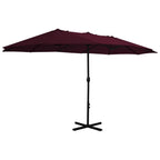 vidaXL Garden Parasol Blue Polyester fabric, Aluminum pole and ribs Large