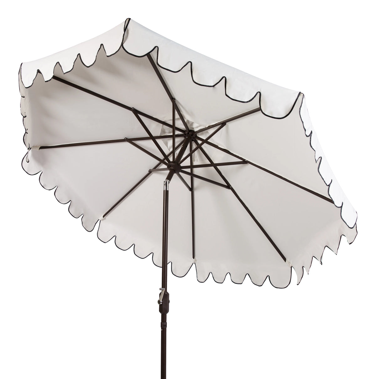 Safavieh Venice 9' Market Crank Tilt Patio Umbrella, Navy/White