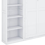 YunNianYang Queen Size Gray Murphy Bed Wall Bed with Shelves