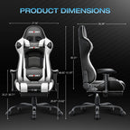 JONPONY Big and Tall 500LBS Gaming Chair, Ergonomic Design, Gamer Chair PU Leather with Footrest and Lumbar Support, High Back Office Chair Support 8 Hours Long Sitting,Red Computer Chair,Red