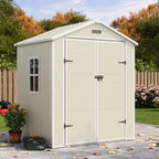 UDPATIO Outdoor Storage Shed 5x3 FT, Resin Garden Shed for Backyard, Patio, Lawn, Grey & White