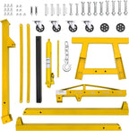 JoanKaren 2 Ton Folding Hydraulic Engine Hoist,Heavy-Duty Engine Shop Crane Hoist Lift,Heavy Cherry Picker with 6 Wheels,Yellow