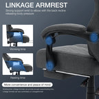 Hoffree Gaming Chair with Massage Fabric Office Chair with footrest for Adults, Ergonomic Gamer Chair with Headrest and Lumbar Support for Office Gaming, 440 LBS