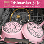 Paris Hilton 10-Piece Ceramic Nonstick Cast Aluminum Cookware Set, Clean Ceramic? Coating, Faceted Pink Design