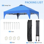 Ainfox 8'x8' Pop Up Canopy Tent, Easy-Setup Gazebo, Outdoor Canopy with 3 Adjustable Heights for Events, Parties, Camping, Blue