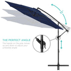 Best Choice Products 10ft Offset Hanging Outdoor Market Patio Umbrella w/ Easy Tilt Adjustment - Tan