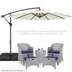Best Choice Products 10ft Offset Hanging Outdoor Market Patio Umbrella w/ Easy Tilt Adjustment - Tan