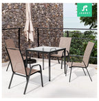 Patio Dining Chairs Set of 4, Outdoor Stackable Dining Furniture Set, All Weather Dining Set for Lawn, Garden, Backyard, Poolside, Black