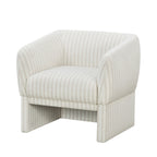 Beautiful Small Space Accent Chair by Drew Barrymore, Beige and White Linen