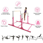 Costway Kids Gymnastics Parallel Bars Double Horizontal Bars Adjustable Width Height