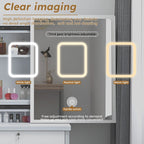 Wohh MDF Makeup Vanity with LED Mirror, Dressing Table and 5 Drawers, White