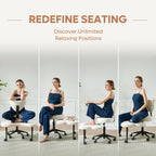Pinmoco Ergonomic Cross Legged Swivel Chair, Adjustable Height and Teddy Fabric, Meditation& ADHD Chair with Back Support, Home and Office, Off White