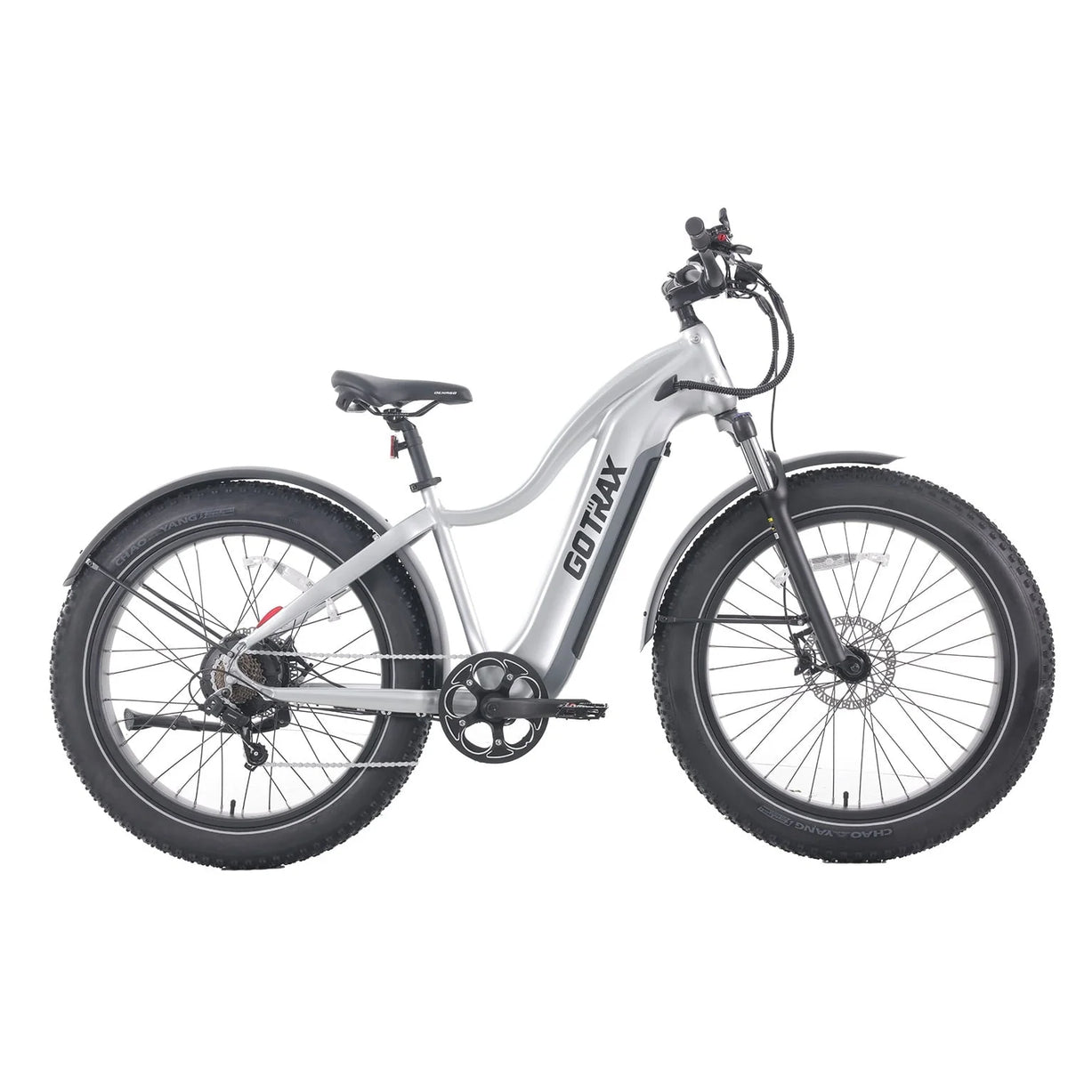 GOTRAX Tundra Electric Bike for Adults, 750W 48V 26" x 4" Fat Tire Adult Dirt Electric Bicycle, 20MPH All Terrain Electric Mountain Bike, Step over, Silver