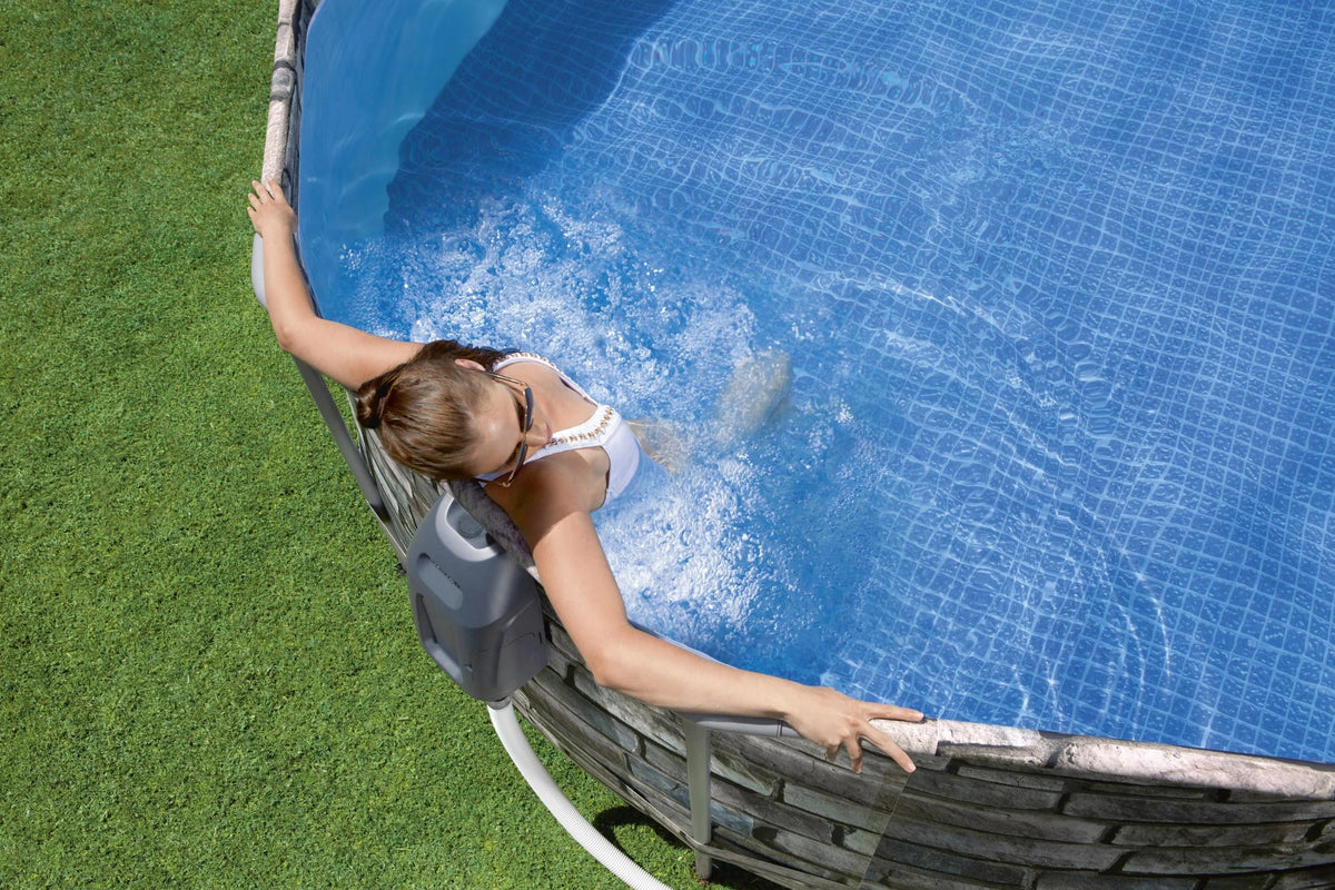 Coleman 20' Power Steel Comfort Jet Oval 48" Deep Metal Frame Above Ground Pool
