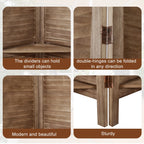 6-Panel Room Divider with Shelves5.6ft Tall Folding Privacy Screen Panels, Room Divider Wall, Divider for Room Separation, Room Divider ShelvesEffectively Block SightNatural