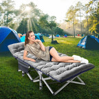 ABORON Portable Camping Cot with Mattress & Carry Bag, 75''x28'' Folding Sleeping Cots, Folding Bed Cot for Adults & Kids