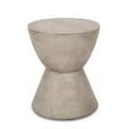GDF Studio Attola Outdoor Lightweight Concrete Side Table, Light Gray