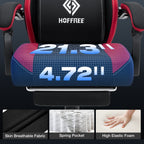 Hoffree Gaming Chair with Massage Fabric Office Chair with footrest for Adults, Ergonomic Gamer Chair with Headrest and Lumbar Support for Office Gaming, 440 LBS